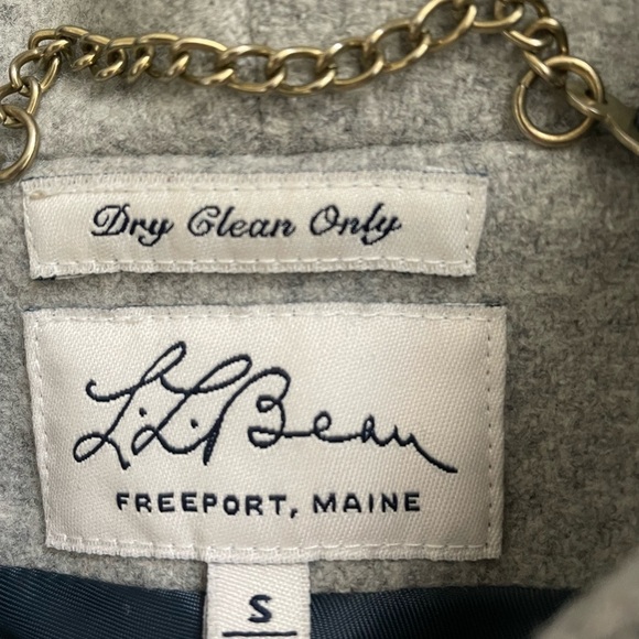 Vintage L.L Bean Button Down Long Gray Wool Jacket Size S - Picture 9 of 11